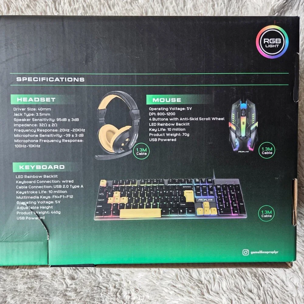 ProPlayer Universal Gaming Keyboard and Mouse, Like New